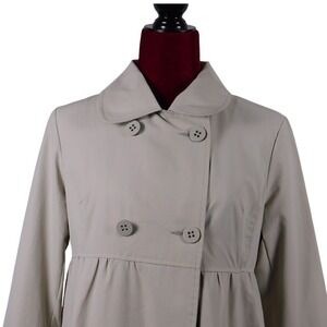 Bernardo Sz Sm Beige Double Breasted Gathered Waist Trench Coat Rain Coat A51